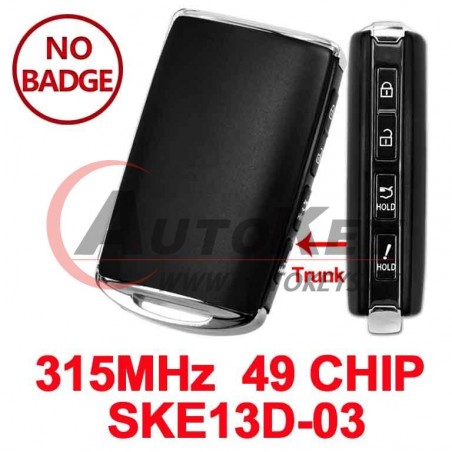 (315Mhz) WAZSKE13D03 Smart Key For Mazda 6 Miata RF MX-5