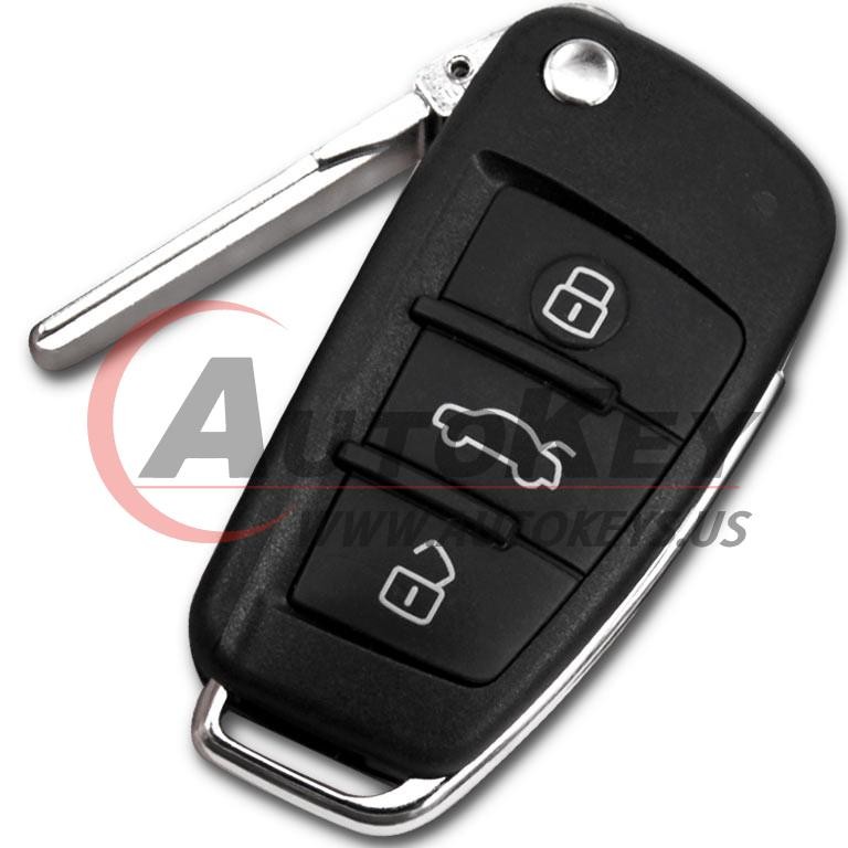 (868Mhz) 4F0837220R/220D Flip Remote Key For Audi A6 Q7 S6