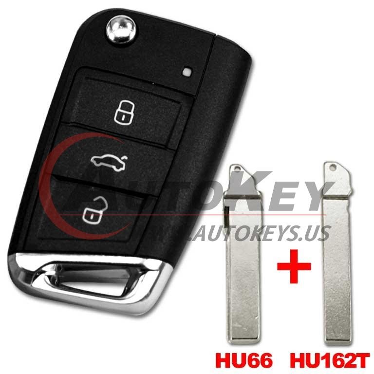433Mhz) Keyless Flip Remote Key For VW Golf Mk7 Skoda Octavia